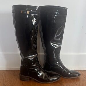 Fendi Glossy Black Patent Leather Boots